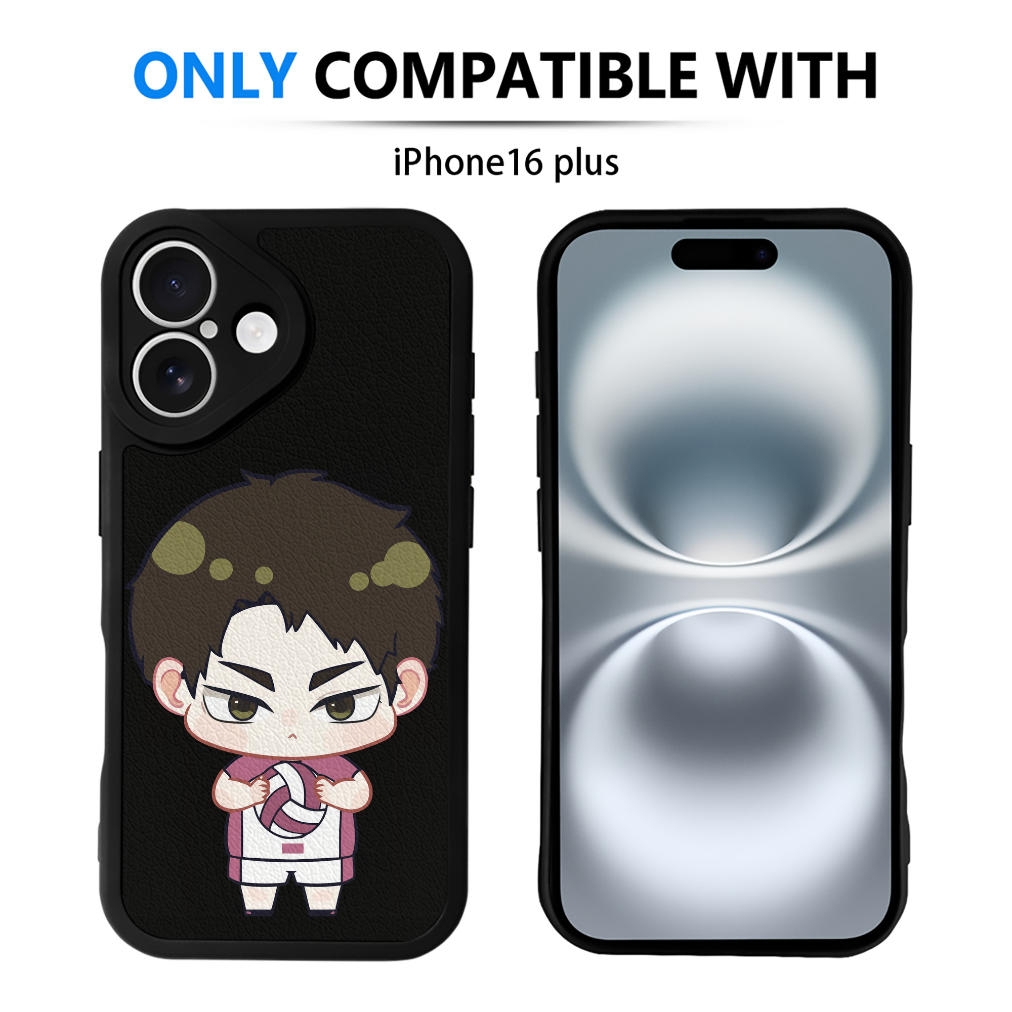 （画像用） ハイキュー!! Haikyu!! 【iPhone 16シリーズ対応】シリコンスマホケース（レザー調） 材質：シリコン